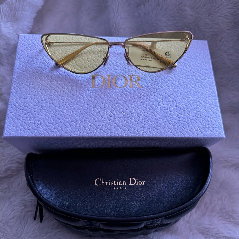 Dior Yellow Triangle Frame Sunglasses